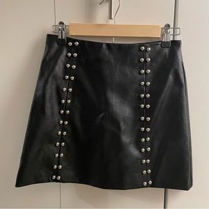 Leather Studded Mini Skirt